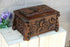 XL antique german Black forest wood carved floral Box