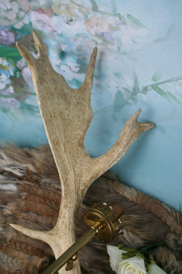 PAIR vintage Antler SCONCES wall lights hunting hunter cabin woods