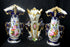 Antique French vieux paris porcelain set 3 Vases floral decor 1900