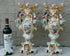 PAIR XL French vieux paris porcelain vases figurines birds floral Attr. petit