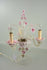 Rare Murano Venetian italian hand blown Girandole Lamp 3 arms pink clear glass