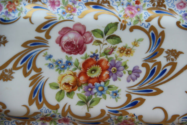 French Limoges marked porcelain presentation cake tray plate floral