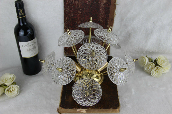 VAL SAINT LAMBERT SPUTNIK crystal discs sconce wall lamp vintage 1960 no1