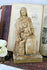 Old French monogrammed Plaster Madonna with child statue figurine marked
