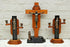 Antique ART DECO crucifix candlestick religious set wood metal