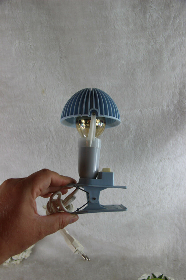 PAIR mushroom 1960 Vintage retro mid century desk night lamps lights pink blue