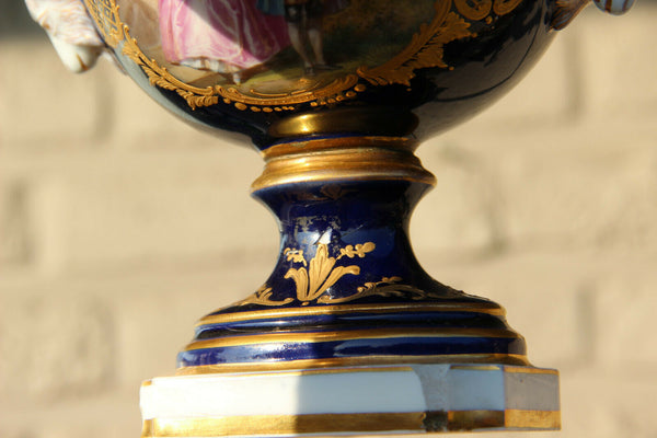 Antique sevres porcelain marked small centerpiece lidded bowl ram head victorian