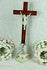 Antique Religious vieux paris  porcelain Crucifix Cross christ Mary magdalena