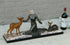 HUGE 29.5"  ART DECO statue marble base spelter bronze deer lady sculpture