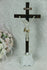 Antique French Crucifix religious cross Ecce Home skull porcelain