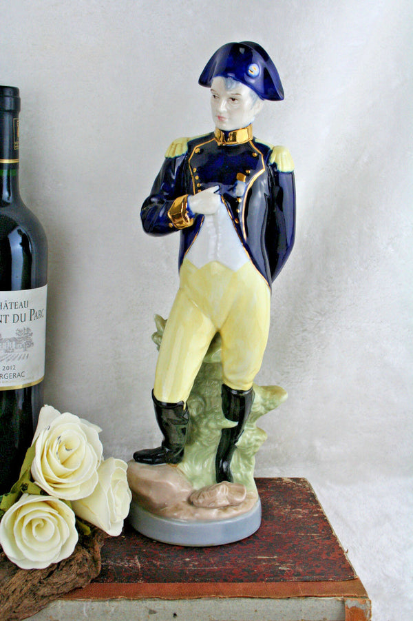 Napoleon Military Officer Soldier Porcelain figurine marked italian 1960