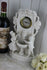 German Bisque porcelain Group fountain lion clock marked group