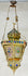 Antique Oriental Brass Multi colour glass lantern pendant lamp chandelier