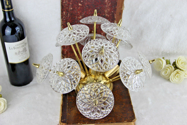 VAL SAINT LAMBERT SPUTNIK crystal discs sconce wall lamp vintage 1960 no1