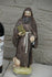 Religious Antique Statue Saint Anthony with Pig polychrome plaster figurine