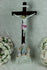 Antique Religious vieux paris  porcelain Crucifix Cross christ Angels mary