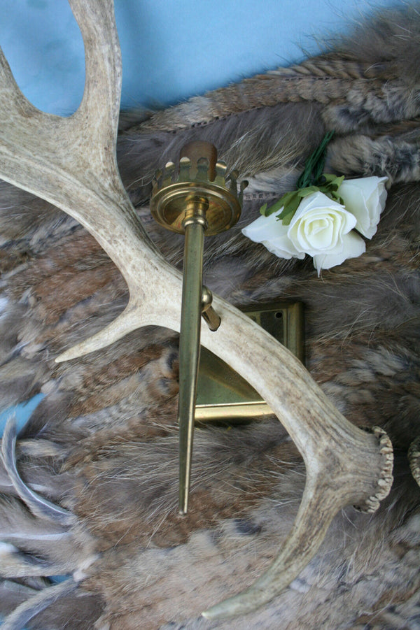 PAIR vintage Antler SCONCES wall lights hunting hunter cabin woods