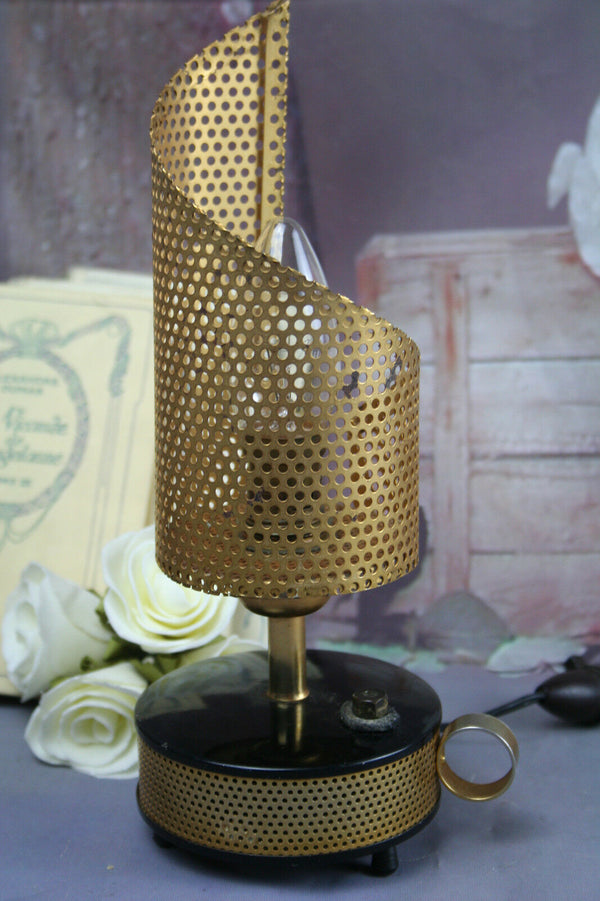 Mid-century 1960's Perforated Table lamp Tele ambiance attr. to Mathieu Mategot