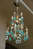 Mid century MURANO turquoise glass drops chandelier 1970 pendant light