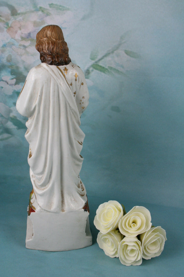 French Vieux Paris porcelain religious statue  Holy Joseph