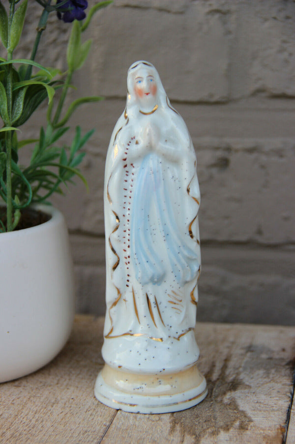 Antique French porcelain madonna figurine