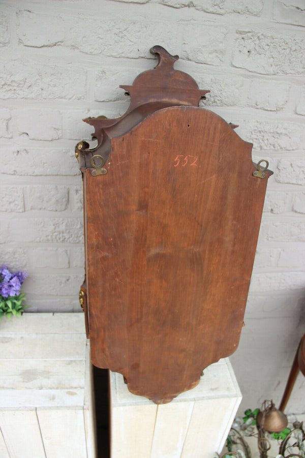 RARE Antique French wood apothecary wall cabinet hand paint portrait lady