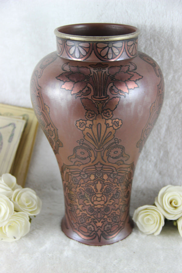 Boch Freres Keramis marked Ceramic ART NOUVEAU iris flowers Rare