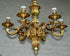 LARGE French antique MAZARIN bronze lions heads 6 arms chandelier