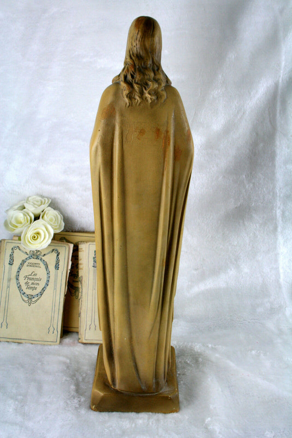Antique French plaster chalkware Figurine Jesus Joseph figurine religious 51cm