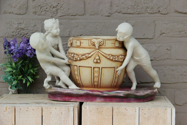 Rare XL Antique Amphora Marked pottery Group art nouveau planter vase