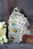 French vintage Majolica Biscuit Craquele Wall Antique Letter holder Flowers