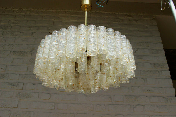 Mid century LARGE Murano glass tubes levels Chandelier pendant DORIA 1960s