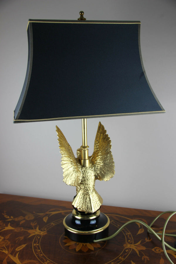 Mid century Bronze eagle Maison Jansen Paris Table lamp Modernist France 1970's