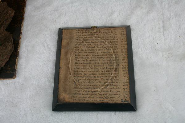 French antique Napoleon Officer Military portrait framed 1950