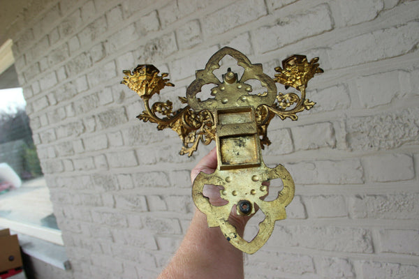 PAIR antique neo gothic Church Wall candlelabras candle holder sconces religious