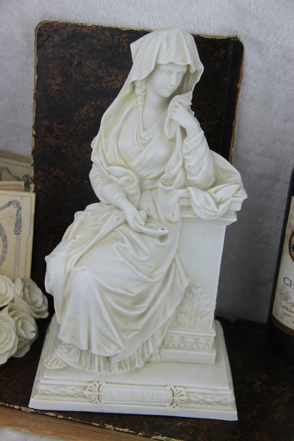 Rare Religious Antique LA VESTALE virgin marked sevres bisque porcelain 1900