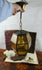 1930 ART DECO amber honeycomb coloured glass French pendant chandelier lamp