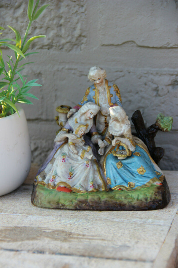 Antique german porcelain romantic victorian group statue figurines