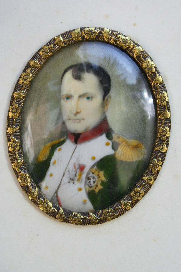 Gorgeous Miniature portrait napoleon soldier officer 1950's