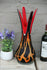 Retro Hand blown Art Glass Murano Vase black red lava Rare form 1970