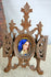 Gorgeous Oil on porcelain plaque in wood carved standing Frame France 1930