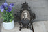 Antique 19th c Black forest wood carved picture photo  frame floral decor