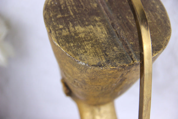Vintage 70s Cast resin gold gilt Egypt pharao table lamp