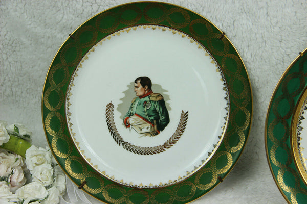 Set 3 French LIMOGES porcelain marked Plates Napeleon Josephine Aiglon portrait