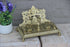 Vintage french Brass inkwell Gothic dragons putti head dog theme rare