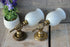 PAIR mid century Maison jansen bronze hand sconces wall lights opaline shades