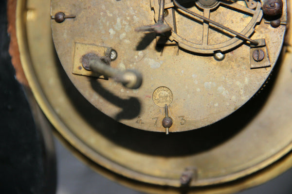 Antique French NAPOLEON III mantel clock inlaid 1880