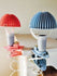 PAIR mushroom 1960 Vintage retro mid century desk night lamps lights pink blue
