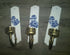 Set of 3 French Paris porcelain plaques wall lights blue white floral decor