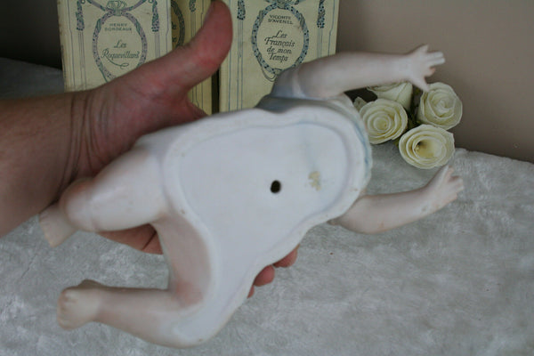 Gorgeous Rare Antique German Bisque porcelain baby figurine crawling